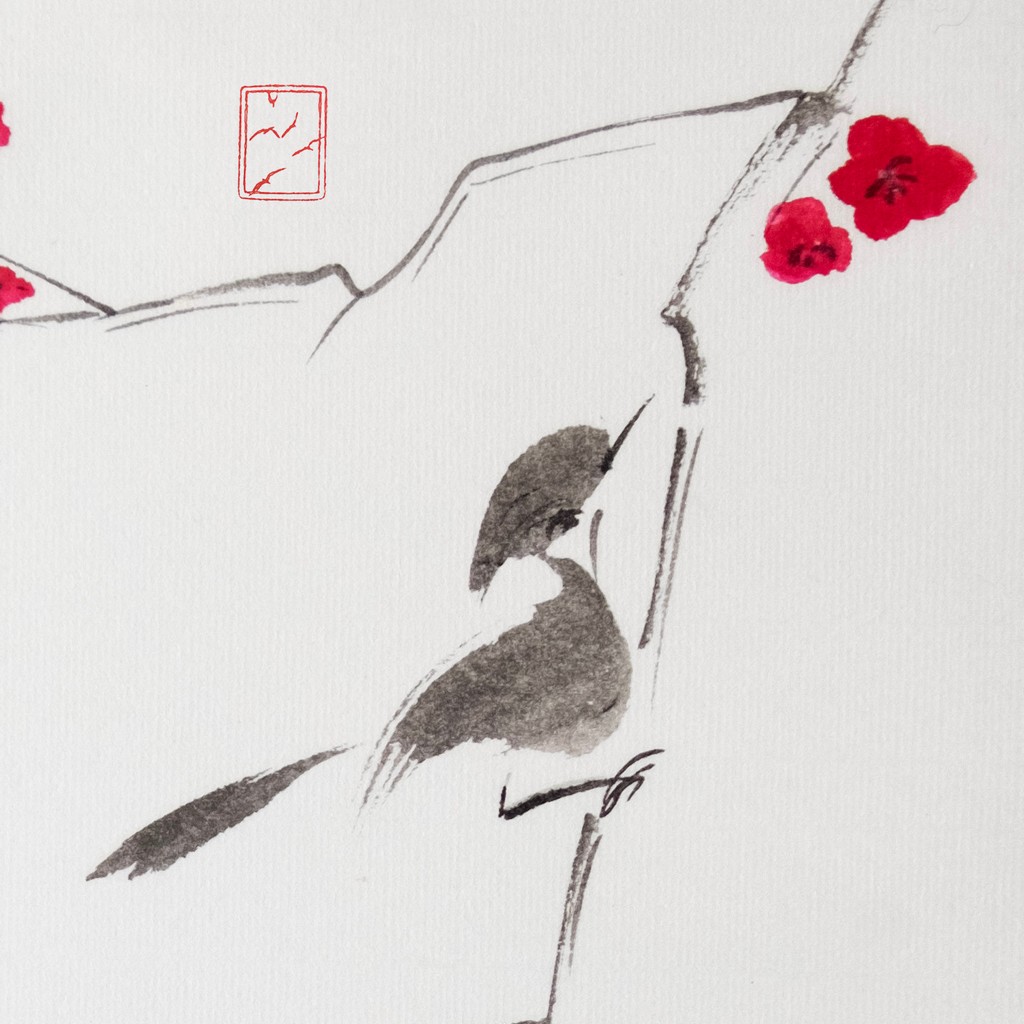 r2508-005-bird-and-red-sakura-cr-s r2508-005-bird-and-red-sakura-cr-s