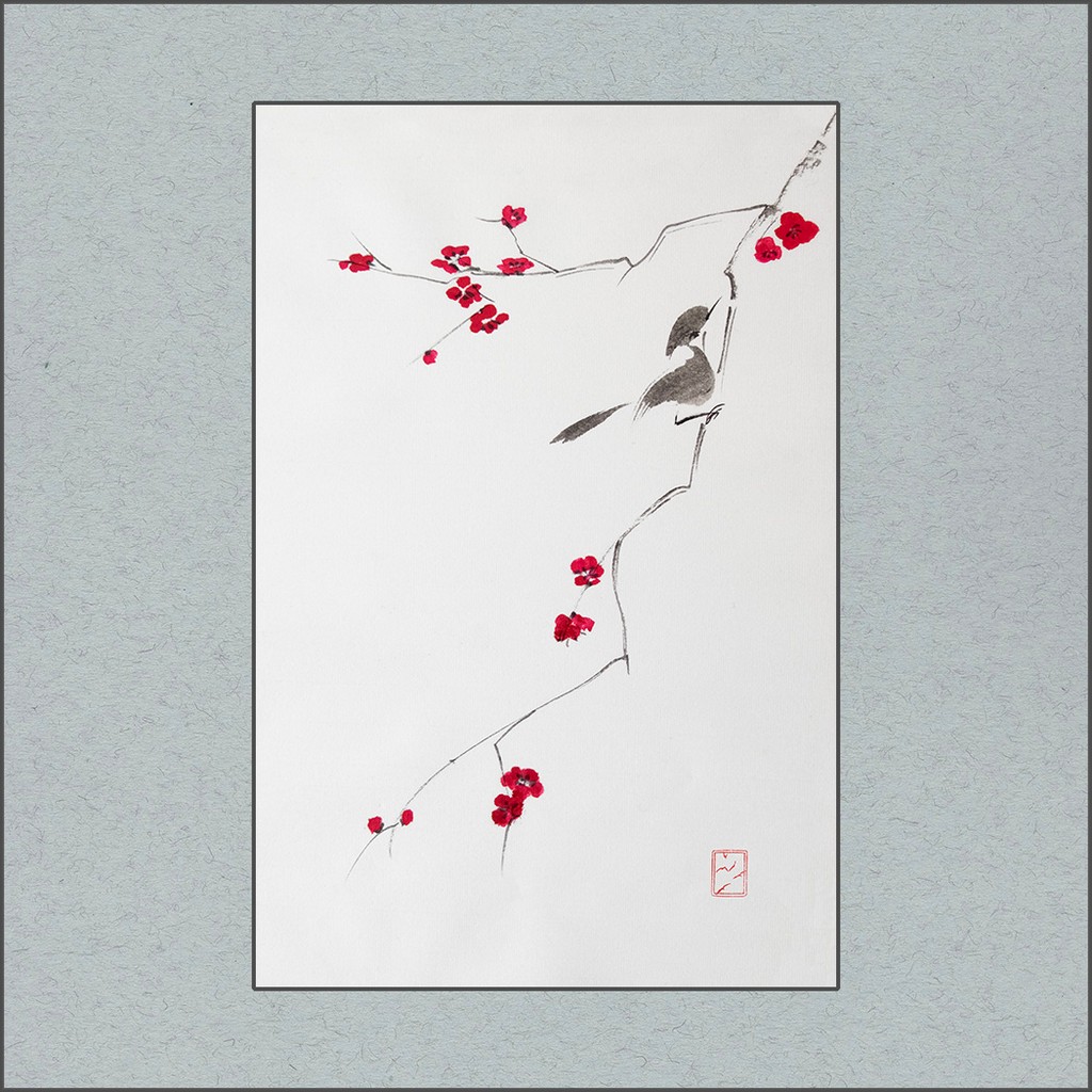 r2508-005-bird-and-red-sakura-s r2508-005-bird-and-red-sakura-s